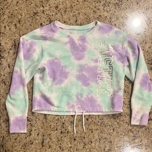 Justice Pastel Tie-Dye Cropped Sweatshirt